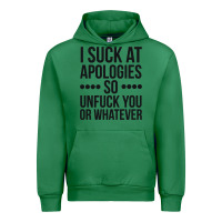 Emerald i suck at apologies so unfuck you or whatever swearing black Urban Hoodie - artisFamous