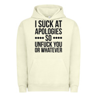 Pigment Pistachio i suck at apologies so unfuck you or whatever swearing black Urban Hoodie - artisFamous