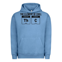 Pigment Pebble Blue mens the element of chill thc marijuana joke black Urban Hoodie - artisFamous
