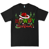 Black howdy christmas cowboy hat Premium Tee - CowGirlArtShop