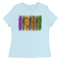 Baby Blue mardi gras brushstroke Ladies Tee - OliviaCreatesArt