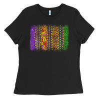 Black mardi gras brushstroke Ladies Tee - OliviaCreatesArt