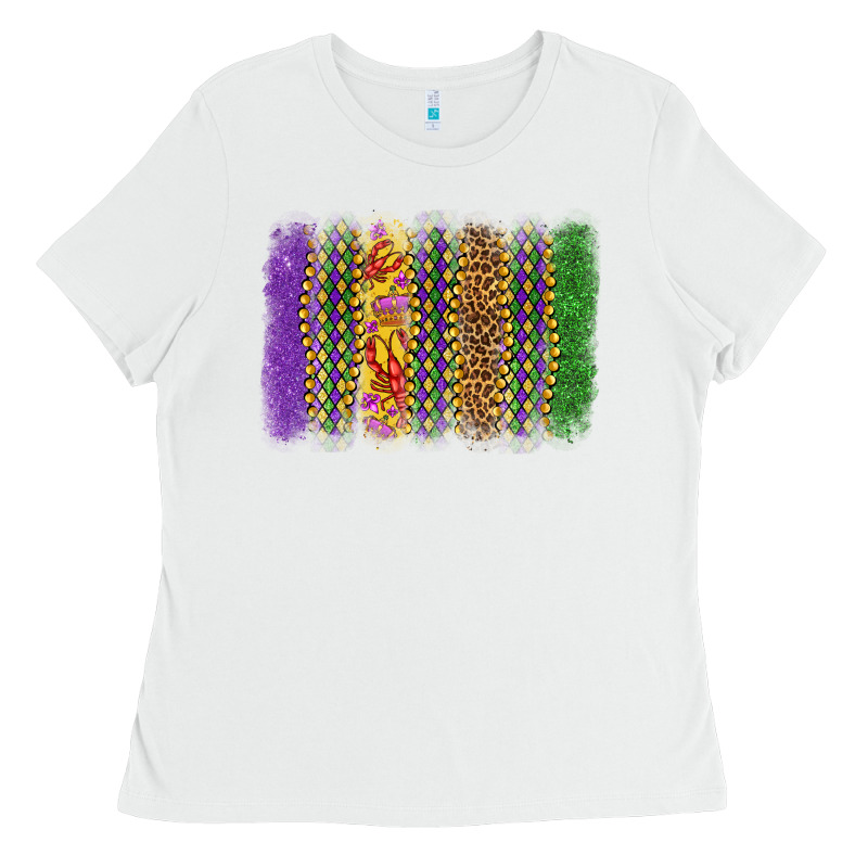 Mardi Gras Brushstroke Ladies Tee by OliviaCreatesArt | Teevron