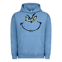 Pigment Pebble Blue Grinch Face Urban Hoodie - artisFamous