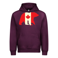 Mauve Wine Canadian Bear Urban Hoodie - artisFamous