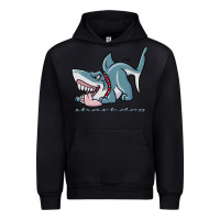 Black Sharkdog Sticker Urban Hoodie - artisFamous