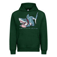 Forest Green Sharkdog Sticker Urban Hoodie - artisFamous