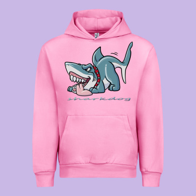 Sharkdog Sticker Urban Hoodie Designed By Artisfamous