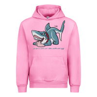 Fuchsia Pink Sharkdog Sticker Urban Hoodie - artisFamous