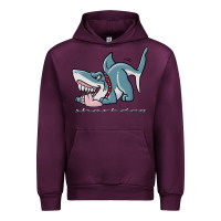 Mauve Wine Sharkdog Sticker Urban Hoodie - artisFamous