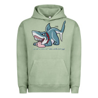Pigment Oil Green Sharkdog Sticker Urban Hoodie - artisFamous