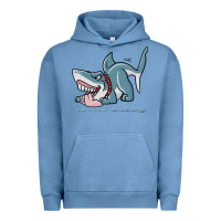 Pigment Pebble Blue Sharkdog Sticker Urban Hoodie - artisFamous