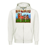 Oatmeal Heather holiday and santa. claus Zipper Hoodie - AdoDesignShop