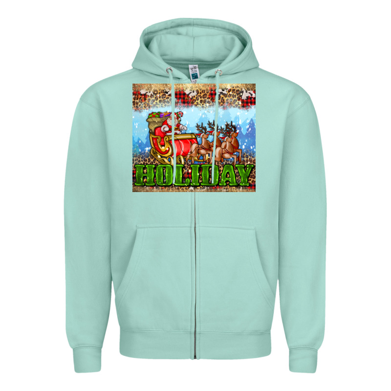 Holiday And Santa. Claus Zipper Hoodie by AdoDesignShop | Teevron