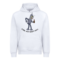 White Futurama Ctrl Alt Shift Kill Bender Urban Hoodie - artisFamous