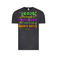 Vintage Black Beads parades king cake crawfish Mardi Gras Vintage Tee - FaDigitalArtStudio