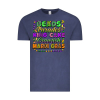 Vintage Denim Beads parades king cake crawfish Mardi Gras Vintage Tee - FaDigitalArtStudio
