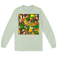 Matcha St. Patrick's Day Pig With Beer And Shamrock Seamless Long Sleeve Tee - FaDigitalArtStudio