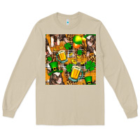 Mushroom St. Patrick's Day Pig With Beer And Shamrock Seamless Long Sleeve Tee - FaDigitalArtStudio
