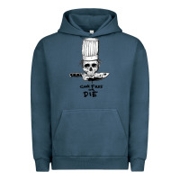 Pigment Midnight Navy bourdain cook free or die Urban Hoodie - artisFamous