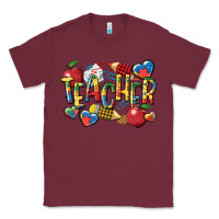 Burgundy autism teacher Classic Tee - CowGirlArtShop