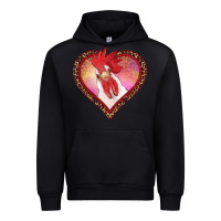 Black valentines day rooster with leopard heart Urban Hoodie - RanaPortraitStore