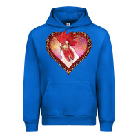 Cobalt valentines day rooster with leopard heart Urban Hoodie - RanaPortraitStore