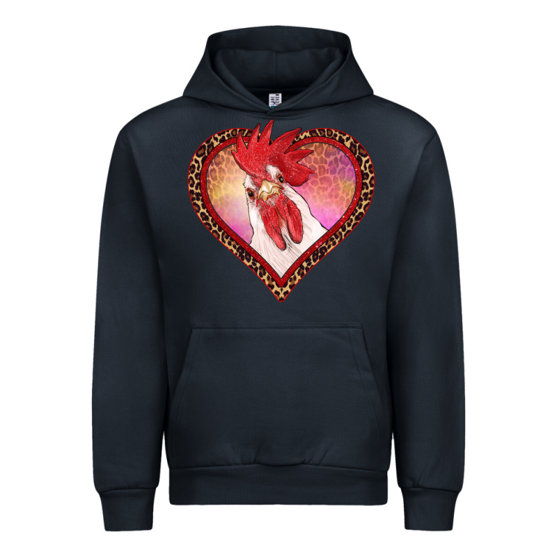 Valentines Day Rooster With Leopard Heart Urban Hoodie by RanaPortraitStore | Teevron