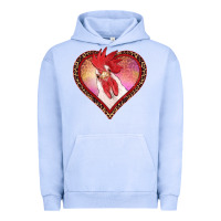 Pigment Grape Ice valentines day rooster with leopard heart Urban Hoodie - RanaPortraitStore