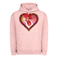 Pigment Salmon valentines day rooster with leopard heart Urban Hoodie - RanaPortraitStore
