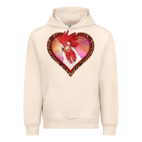 Sandshell valentines day rooster with leopard heart Urban Hoodie - RanaPortraitStore