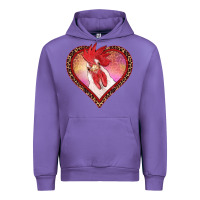 Tulip valentines day rooster with leopard heart Urban Hoodie - RanaPortraitStore