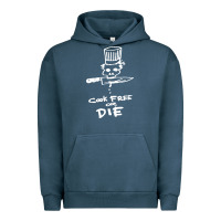 Pigment Midnight Navy bourdain cook free or die Urban Hoodie - artisFamous