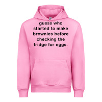 Fuchsia Pink guess who started to make brownies Urban Hoodie - artisFamous