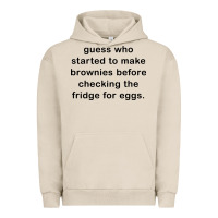 Pigment French Oak guess who started to make brownies Urban Hoodie - artisFamous