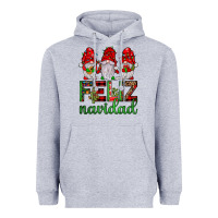 Heather Grey feliz navidad gnomies Heavyweight Hoodie - JahusDesignShop