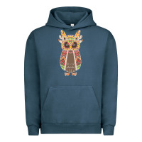 Pigment Midnight Navy Native OWL Urban Hoodie - artisFamous