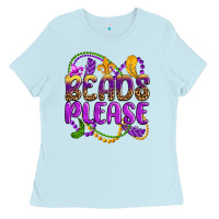 Baby Blue beads please mardi gras Ladies Tee - OliviaCreatesArt