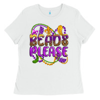 White beads please mardi gras Ladies Tee - OliviaCreatesArt