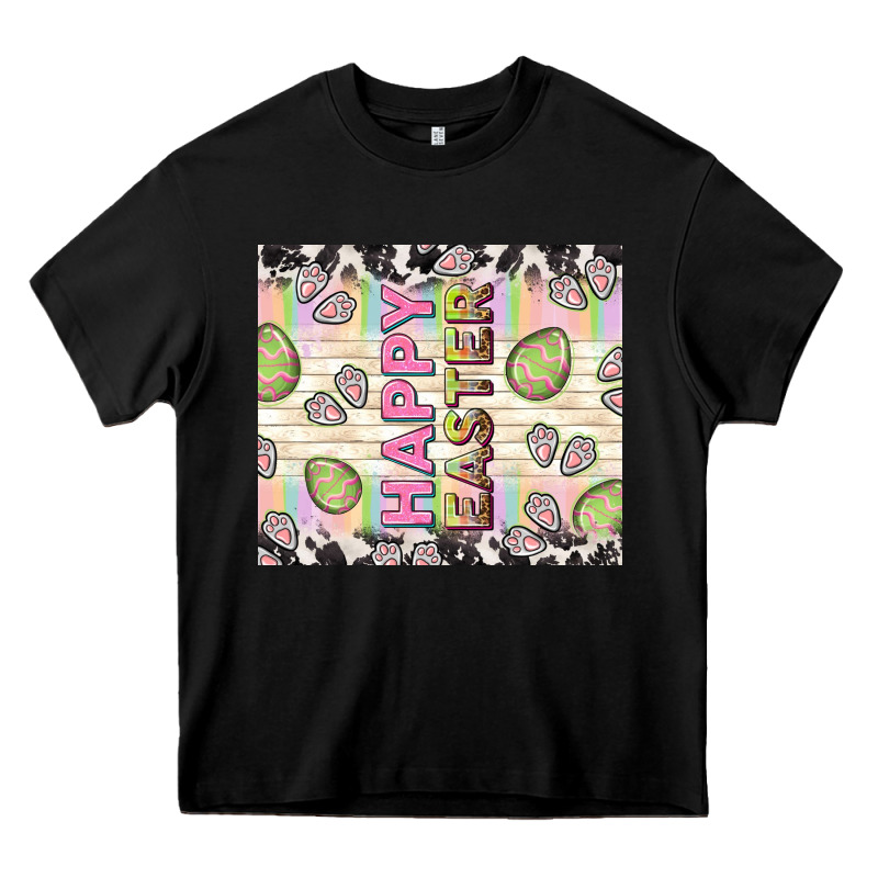 Happy Easter With Cowhide Heavy Core Tee by TumblerDesignByShophia | Teevron