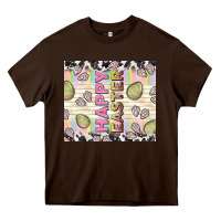 Chocolate Brown happy easter with cowhide Heavy Core Tee - TumblerDesignByShophia
