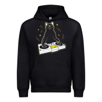 Black cat dj Urban Hoodie - artisFamous
