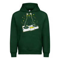 Forest Green cat dj Urban Hoodie - artisFamous