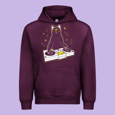 Cat Dj Urban Hoodie Designed By Artisfamous