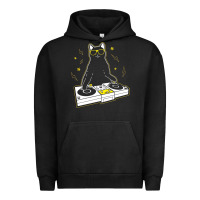 Pigment Black cat dj Urban Hoodie - artisFamous