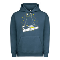 Pigment Midnight Navy cat dj Urban Hoodie - artisFamous