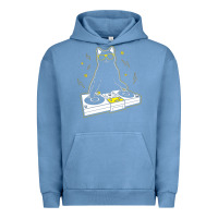 Pigment Pebble Blue cat dj Urban Hoodie - artisFamous