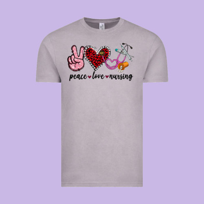 Peace Love Nursing Vintage Tee Designed By Jasminsmagicworld