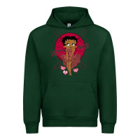 Forest Green Black Betty Boop Urban Hoodie - artisFamous