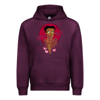 Mauve Wine Black Betty Boop Urban Hoodie - artisFamous